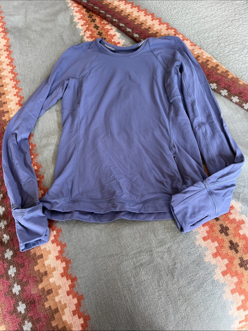 Lululemon Rulu Long-Sleeve Top — periwinkle blue - size 6 Great!